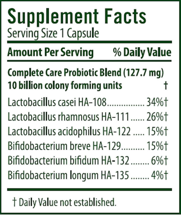 Flora Complete Care Probiotic Ingredients