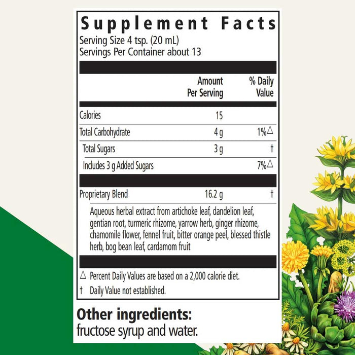 Floradix (Salus) Gallexier Herbal Bitters Liquid Ingredients