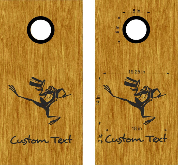Frog Top Hat Decals for Cornhole Boards - Fun Bean Bag Toss Stickers Set