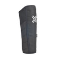 The Fuse Alpha Shin Whip Pads (Pair) are black protective pads with a white "X" logo, shown upright against a white background, designed for effective pedal bite protection.