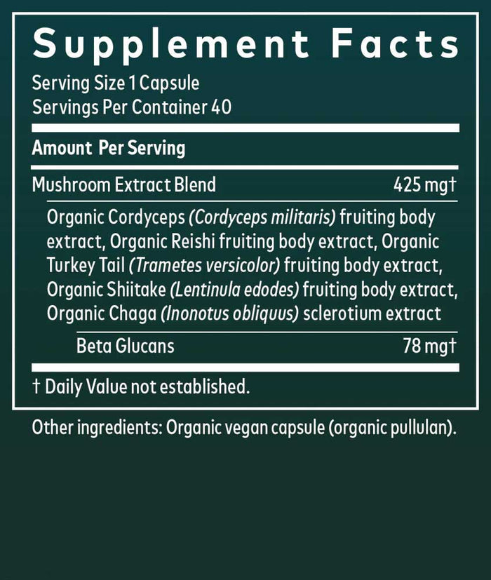 Gaia Herbs Everyday Mushrooms (Formerly Immune Mushroom Blend) Ingredients