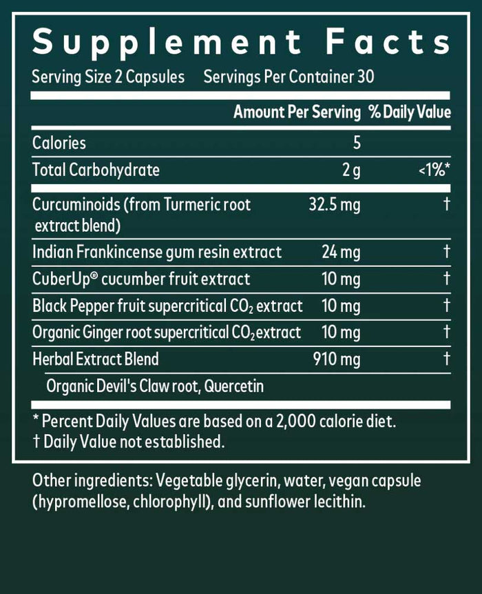 Gaia Herbs Turmeric Supreme Joint Health Ingredients
