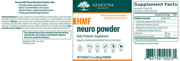 Genestra Brands HMF Neuro Powder Label