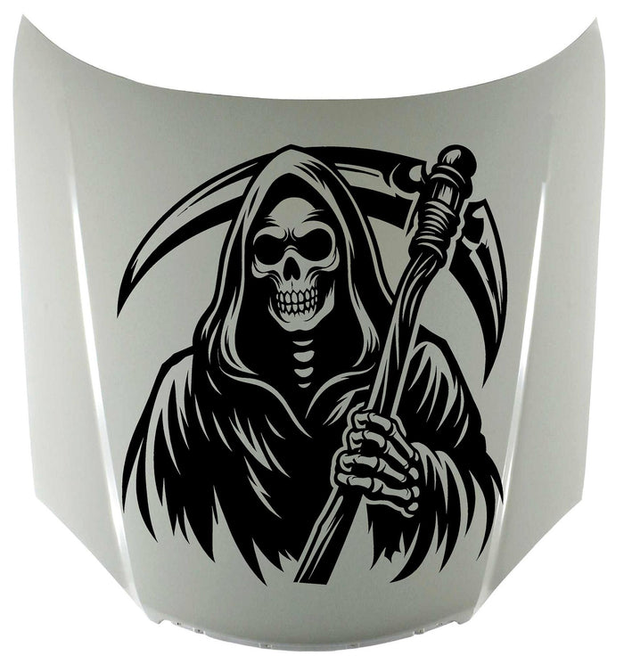 Grim Reaper Fierce Skull Hood Decal - Custom Vinyl Graphic