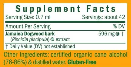 Herb Pharm Jamaica Dogwood Ingredients