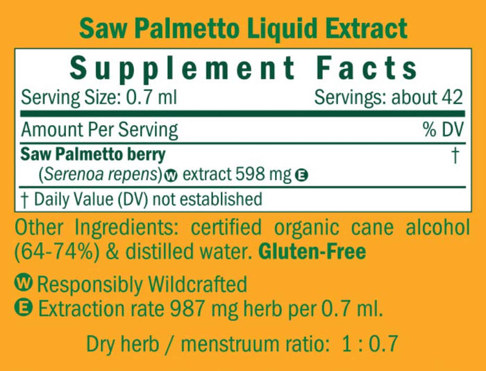 Herb Pharm Saw Palmetto Ingredients