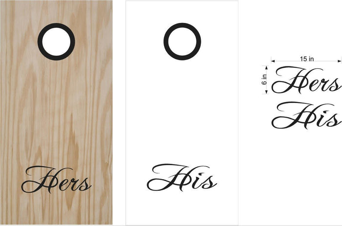 His and Hers Wedding Day Cornhole Board Vinyl Decal Stickers - Perfect for Couples Sticker Chef