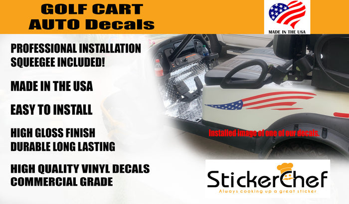 Hood to Fender Stripe GC82 – Racing Stripe Golf Cart Decals | ATV UTV Vinyl