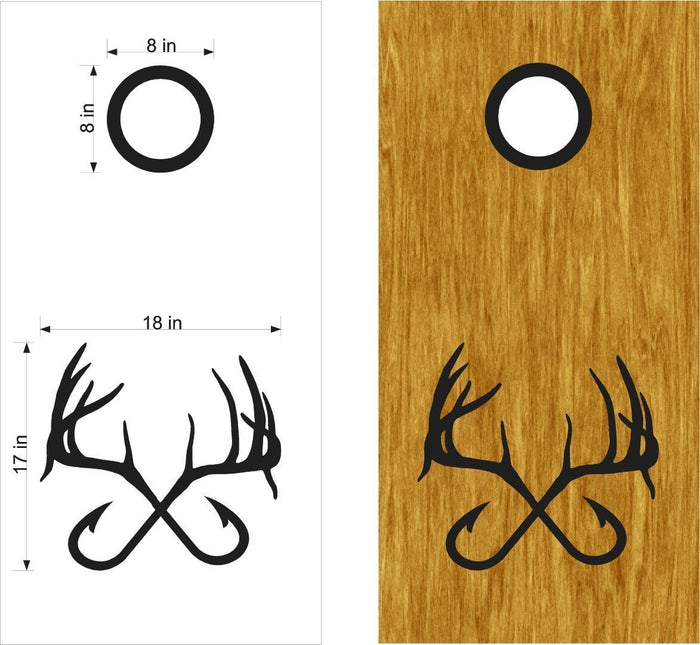 hunting fishing cornhole decal