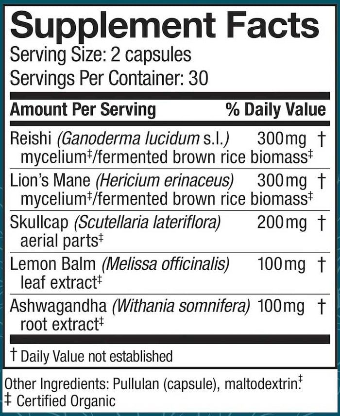 Host Defense MycoBotanicals Stress Decompress Capsules Ingredients