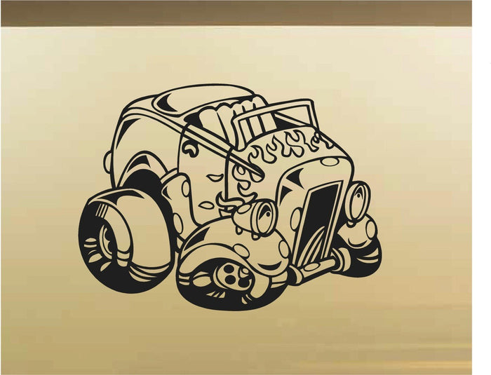 Hot Rod 3 Car Wall Decal - Auto Wall Mural - Vinyl Stickers - Boys Room Decor Sticker Chef