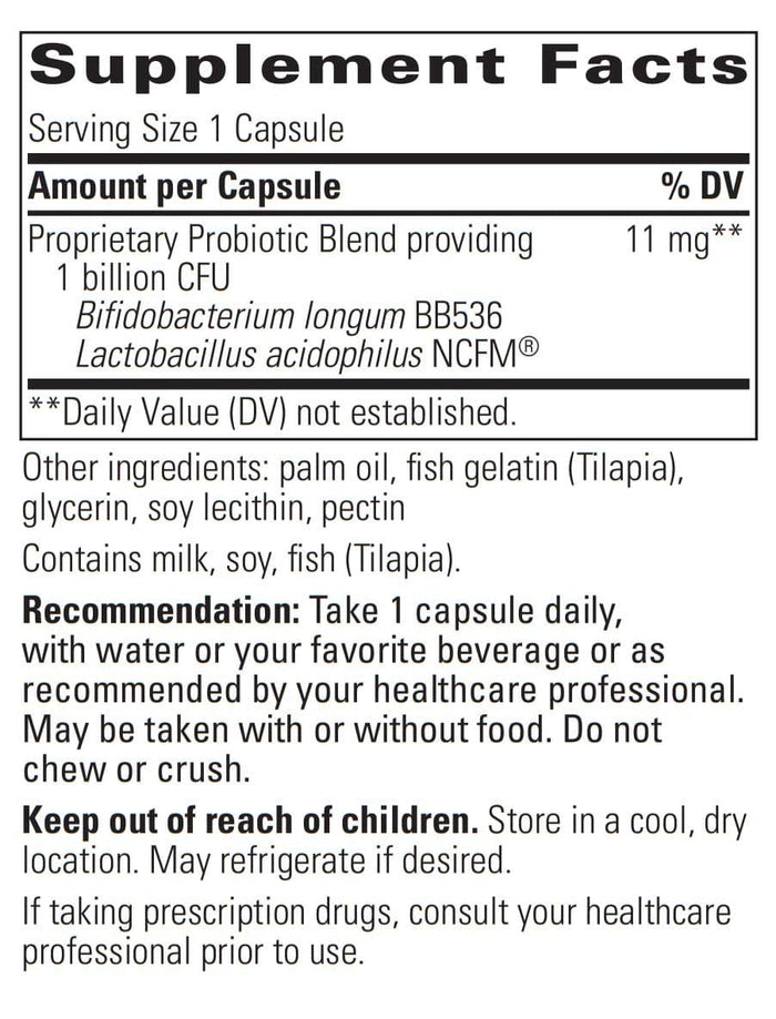Integrative Therapeutics Probiotic Pearls Ingredients