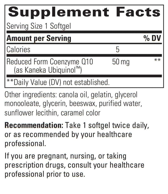 Integrative Therapeutics UBQH Ingredients