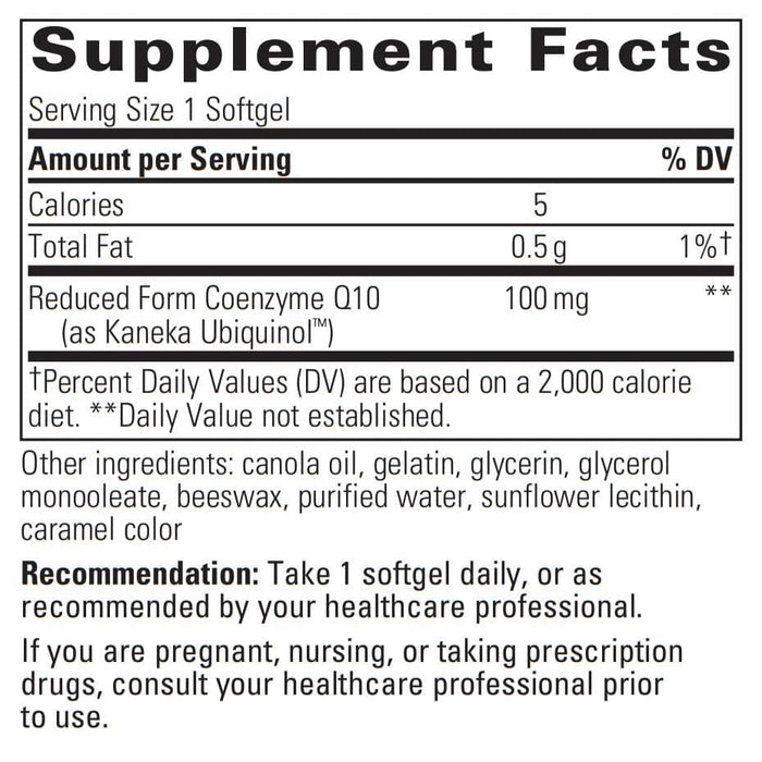 Integrative Therapeutics UBQH Ingredients