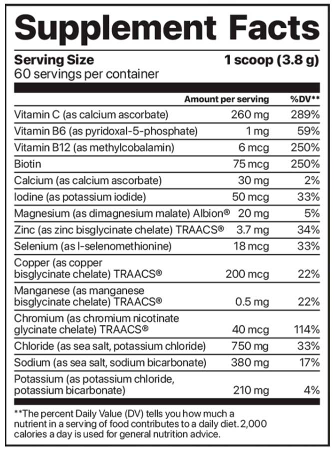 Jigsaw Health Electrolyte Supreme - Lemon Lime Ingredients