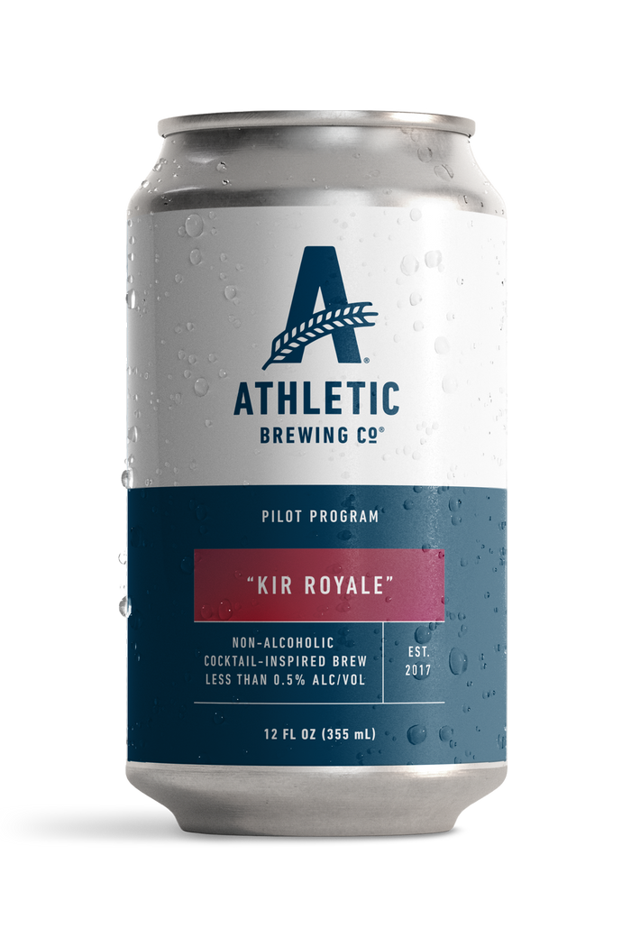 a can of Athletic brewing Kir Royale cocktail on a white back groung
