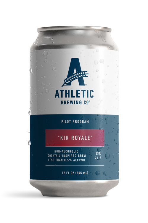 a can of Athletic brewing Kir Royale cocktail on a white back groung