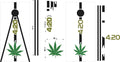 Mary Jane 420 Leaf Vinyl Decal for Cornhole Boards  Fun Cannabis-Inspired Sticker Sticker Chef