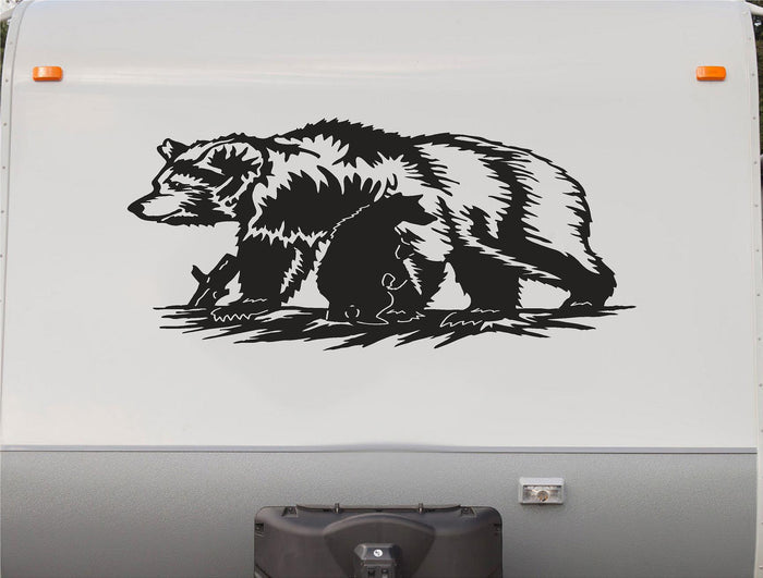 Mom and Cub Bear Decal RV Camper Motor Home Auto Truck Trailer Sticker
