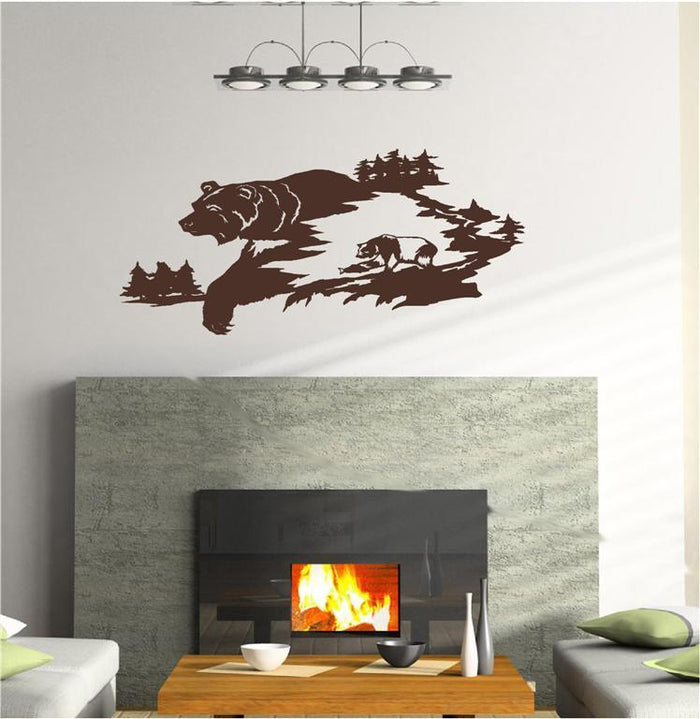Momma Bear and Cub Wall Decals - Vinyl Stickers for Nursery Bedroom  Man Cave Decor Sticker Chef