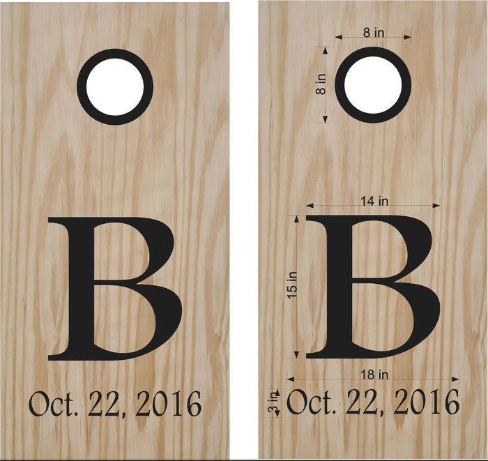 Monogram Wedding Date Vinyl Decal for Custom Cornhole Boards Sticker Chef