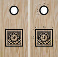 Monogrammed Family Name Wedding Cornhole Boards with Decal Stickers - Custom Bean Bag Toss Game