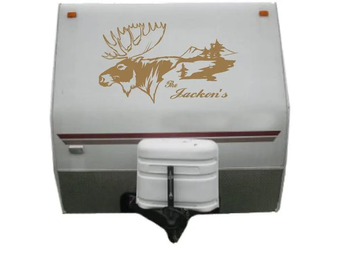 Moose Mountain Scene Vinyl Decal Sticker for RV Campers Sticker Chef