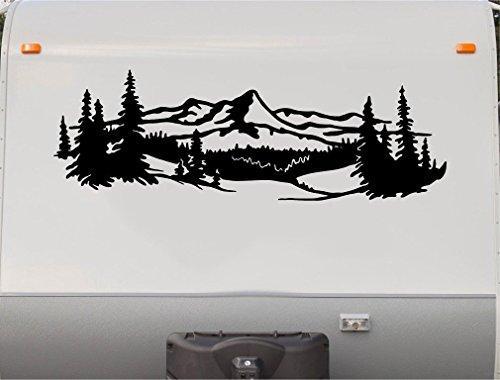 Mountain Lake Pine Tree RV Camper Decal Sticker - Multiple Sizes