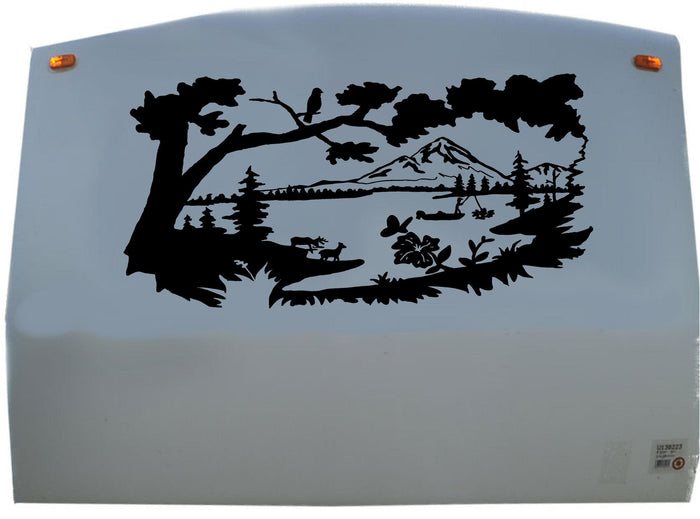 Mountains Lake Camping RV Camper Vinyl Decal Sticker    AT130 Sticker Chef