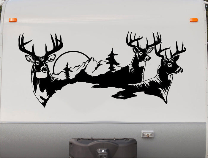 Mountains Lake Deer RV Camper 5th Wheel Motor Home Vinyl Decal Sticker    V07 Sticker Chef