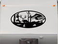 Mountains Lake Deer RV Camper 5th Wheel Motor Home Vinyl Decal Sticker    V08 Sticker Chef