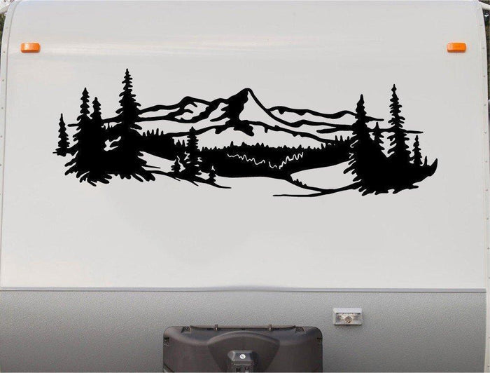 Mountains Lake Deer RV Vinyl Decal Sticker for 5th Wheel Motor Home - M001