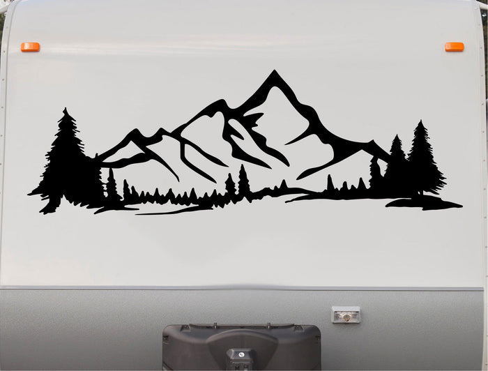 Mountains RV Camper Replacement Decal - Trailer Scene Stickers for Outdoors Adventure CT23