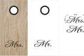 Mr and Mrs Wedding Day Cornhole Board Vinyl Decal Sticker for Bride and Groom Sticker Chef