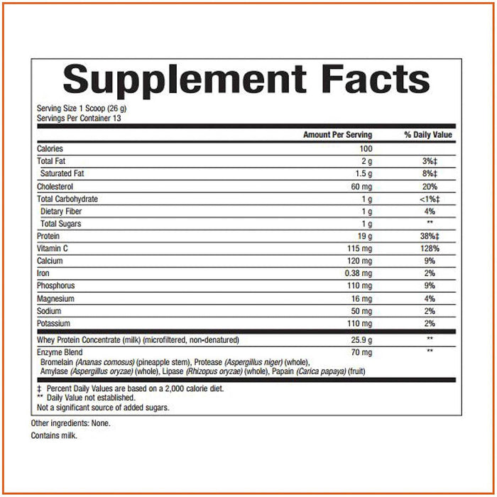 Natural Factors Whey Factors Unflavored Powder  Ingredients