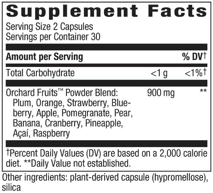 Nature's Way Orchard Fruits Ingredients