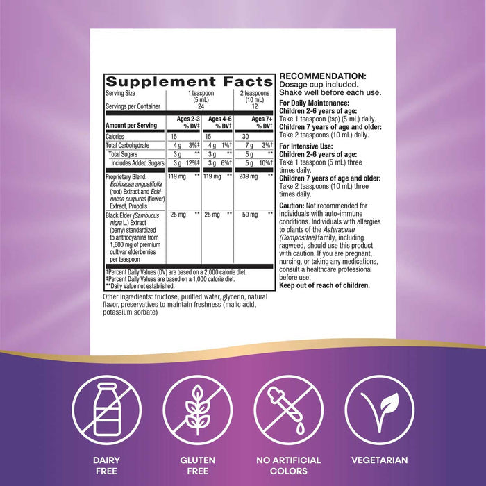 Nature's Way Sambucus Immune Syrup for Kids (Formerly Sambucus for Kids Berry Flavored) Ingredients