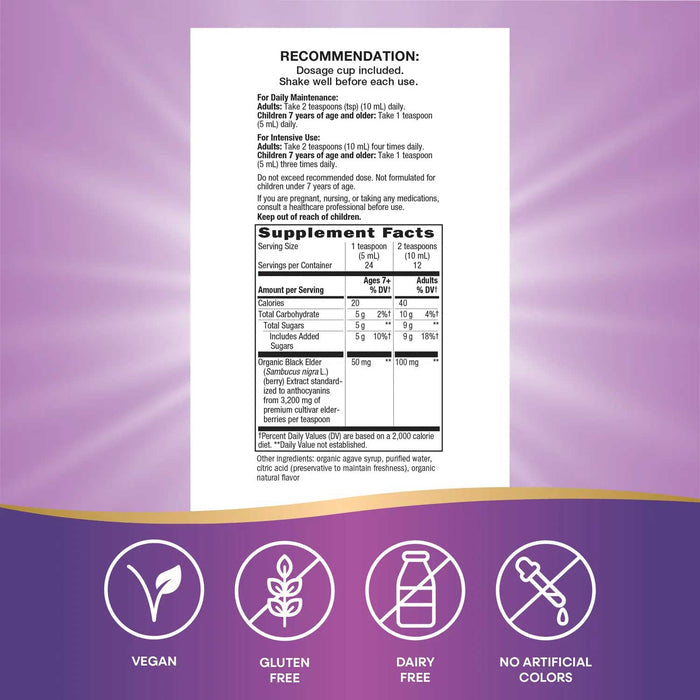 Nature's Way Sambucus Traditional Immune Syrup Elderberry Ingredients