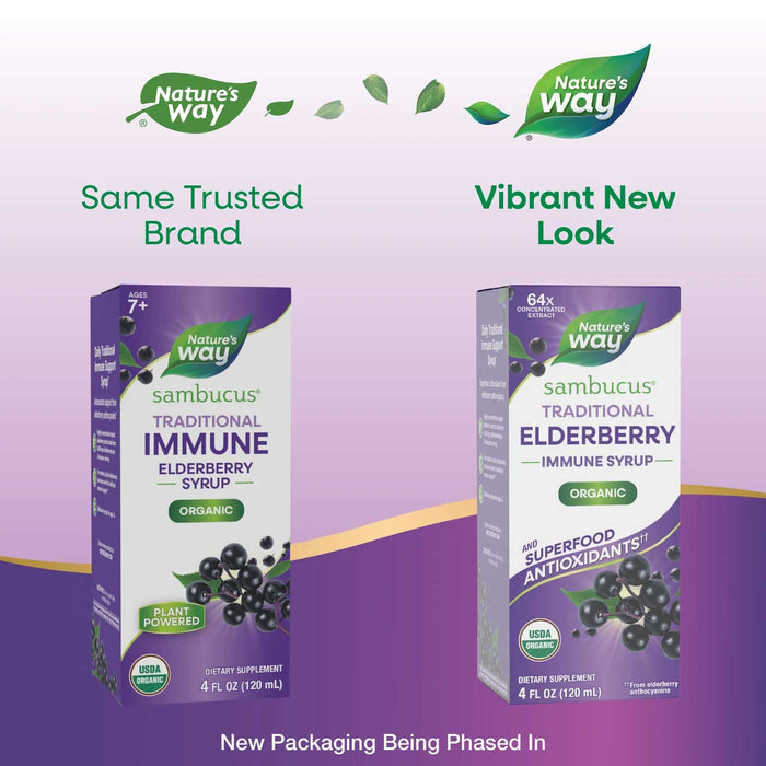 Nature's Way Sambucus Traditional Immune Syrup Elderberry New Look