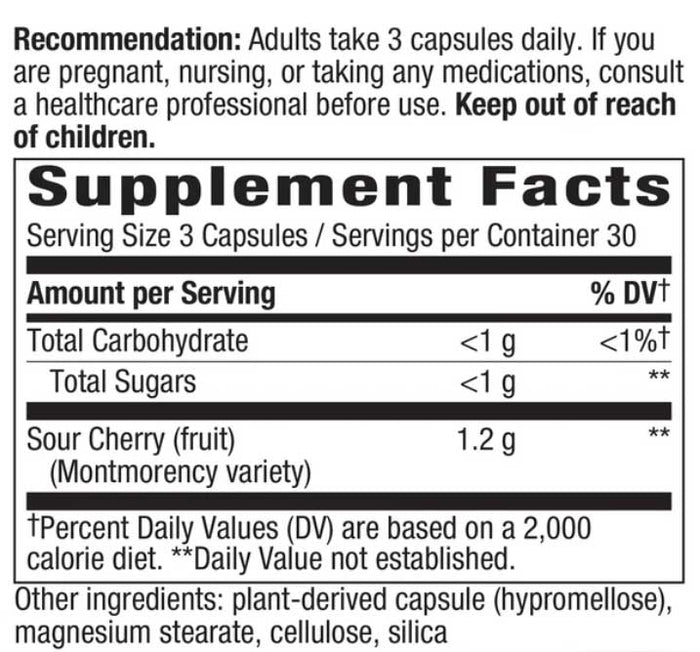 Nature's Way Tart Cherry Ultra Capsules Ingredients