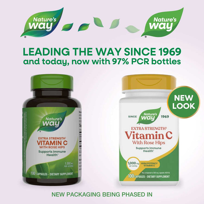 Nature's Way Vitamin C with Rose Hips Extra Strength New Look