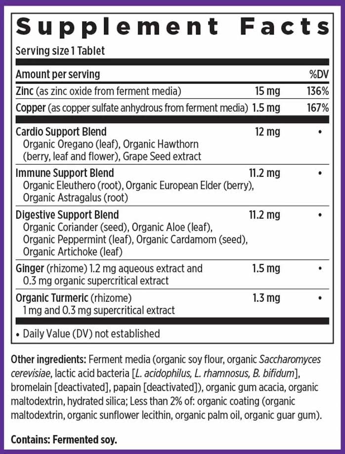 New Chapter Fermented Zinc Complex Ingredients