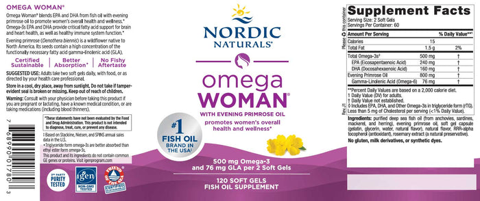 Nordic Naturals Omega Woman (Nordic Naturals Balanced Omega) Label