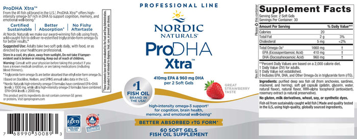 Nordic Naturals ProDHA Xtra (Formerly ProDHA 1000) Label