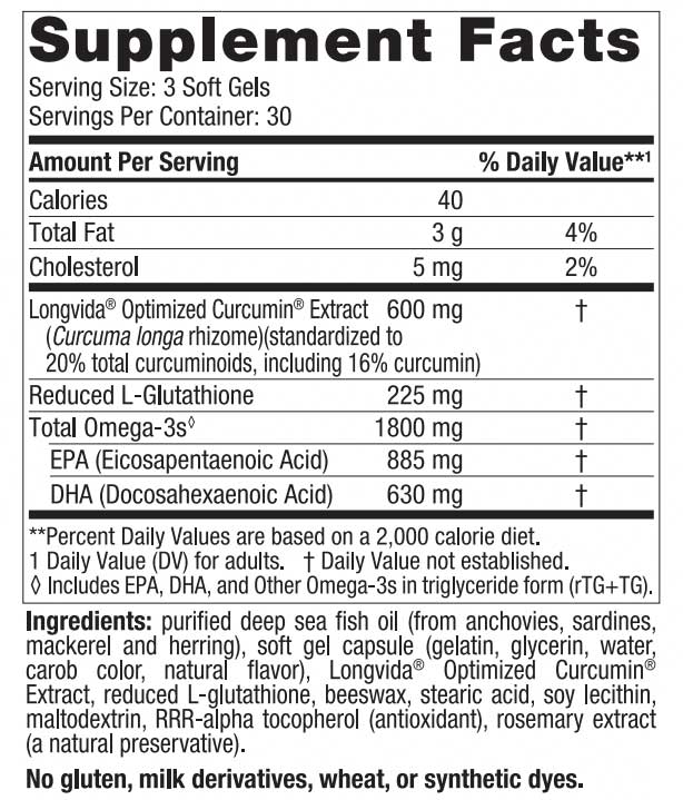 Nordic Naturals ProOmega Curcumin Ingredients