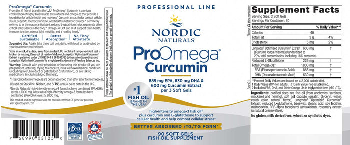 Nordic Naturals ProOmega Curcumin Label