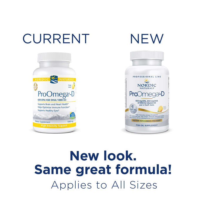 Nordic Naturals ProOmega-D Lemon 1000 mg New Look