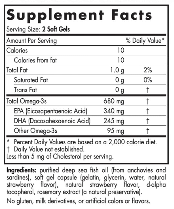 Nordic Naturals ProOmega Junior Ingredients