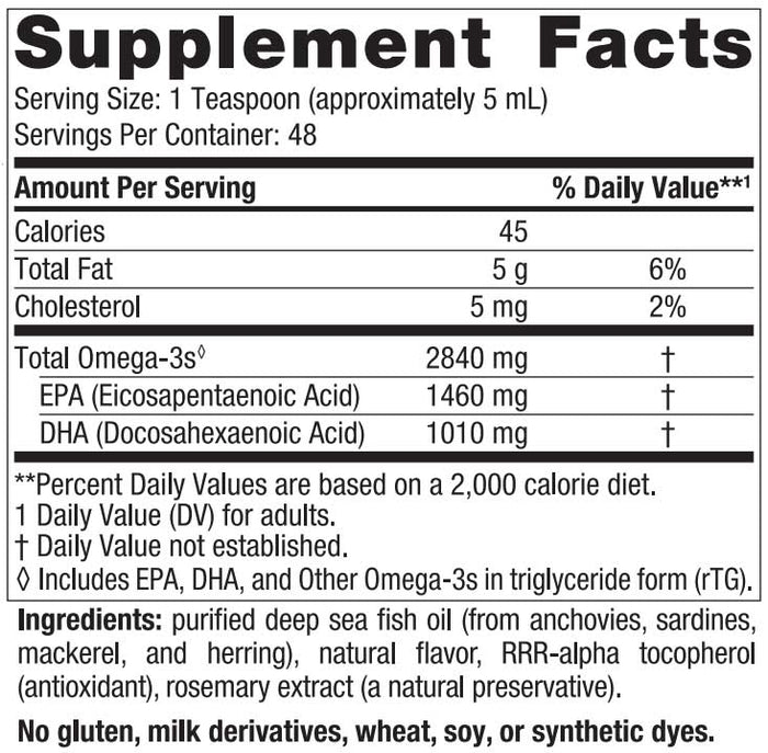 Nordic Naturals ProOmega Liquid Ingredients