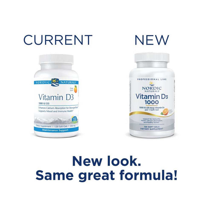 Nordic Naturals Vitamin D3 1,000 IU New Look